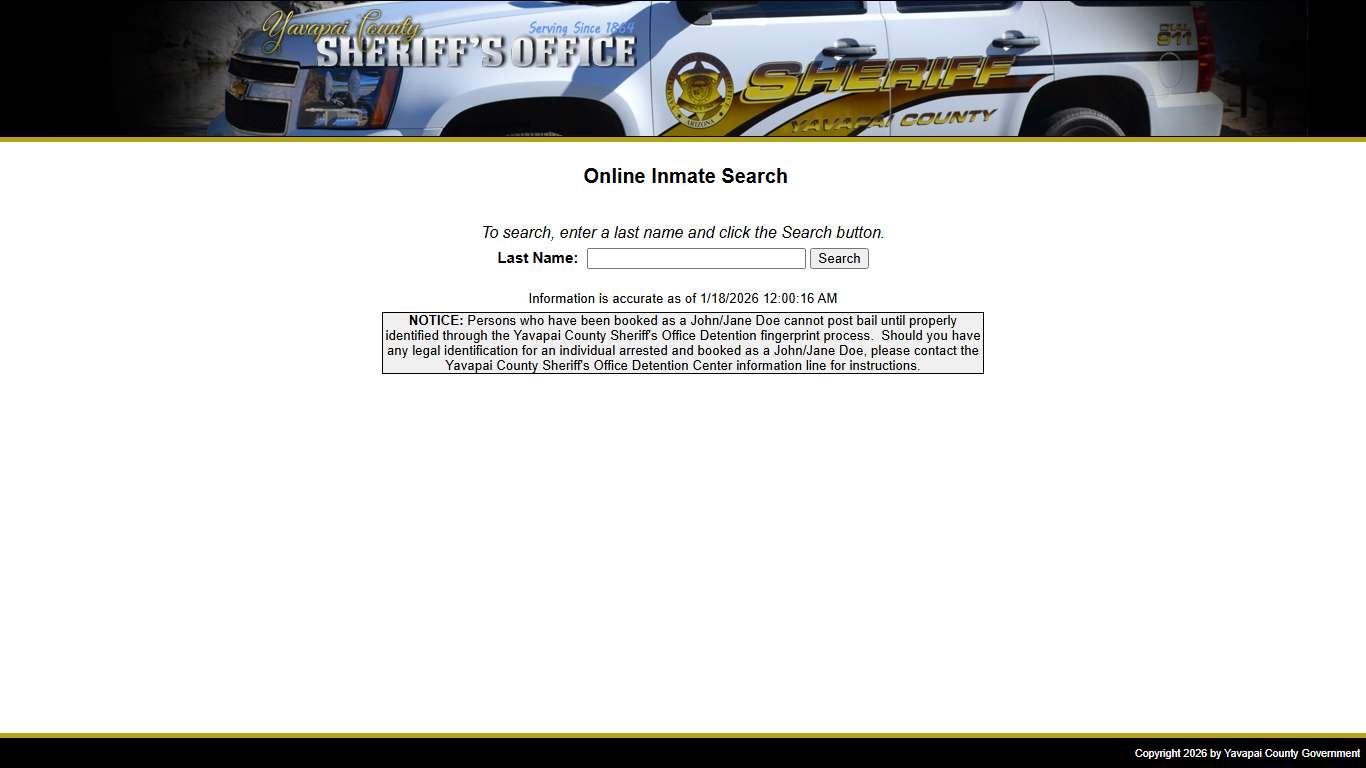 YCSO Inmate Search